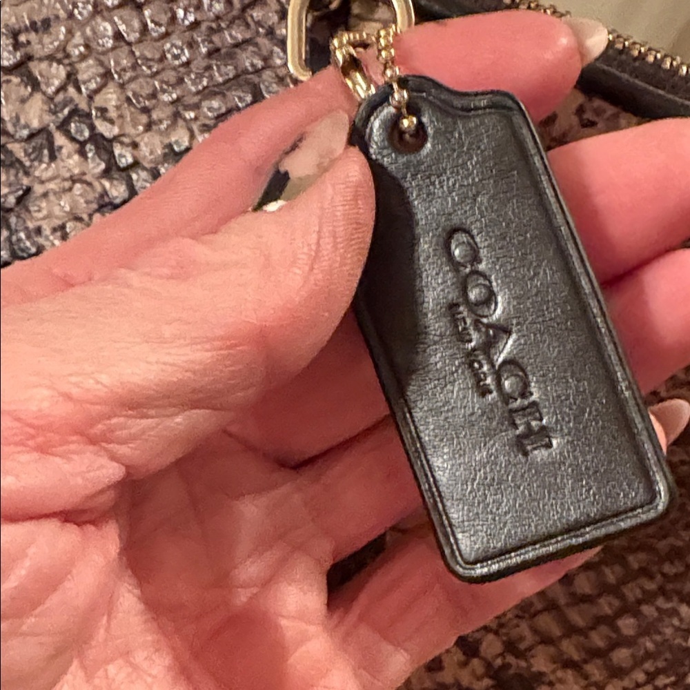 Coach Kelsey Python Pattern Taupe,Brown and Black cross body - Picture 4 of 15